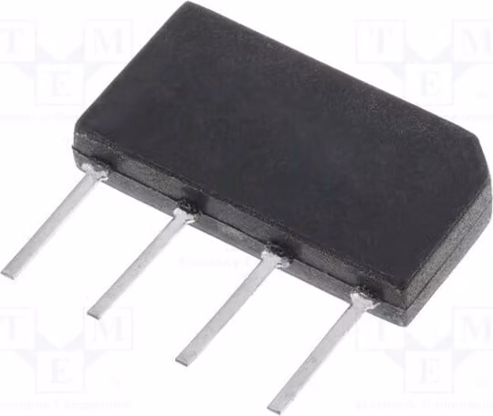 1x Raddrizzatore a ponte monofase: If: 4A, Umax: 600V, Ifsm: 80A, modello GBS4J, monofase