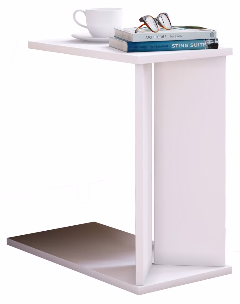 Tavolino in legno | Tavolino semplice | Dimensioni ca. H. 49 x W. 25 x D. 50 cm | Tavolo soggiorno con due scomparti | Tavolino - Nachto M