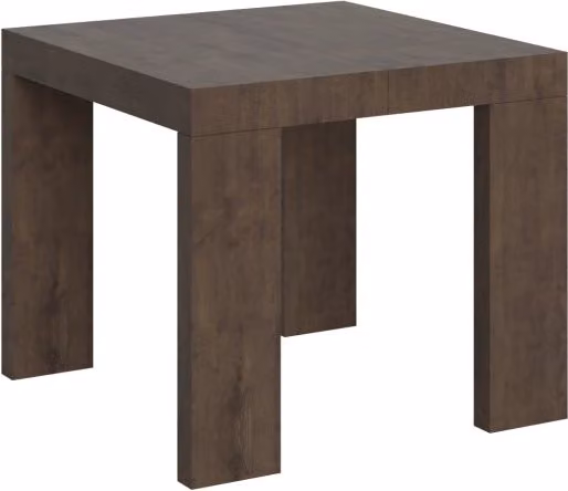 Tavolo allungabile Roxel moderno in legno marrone con piano in MDF laminato L/P/H: 90 x 90/246 x 77 cm