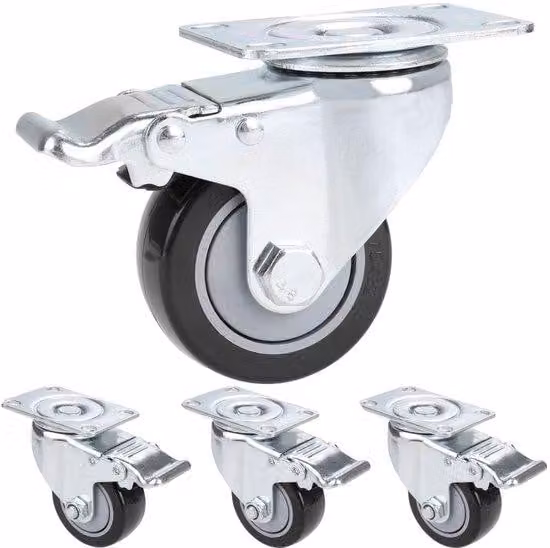 Carrello girevole robusto da 75 mm con freno per banco da lavoro