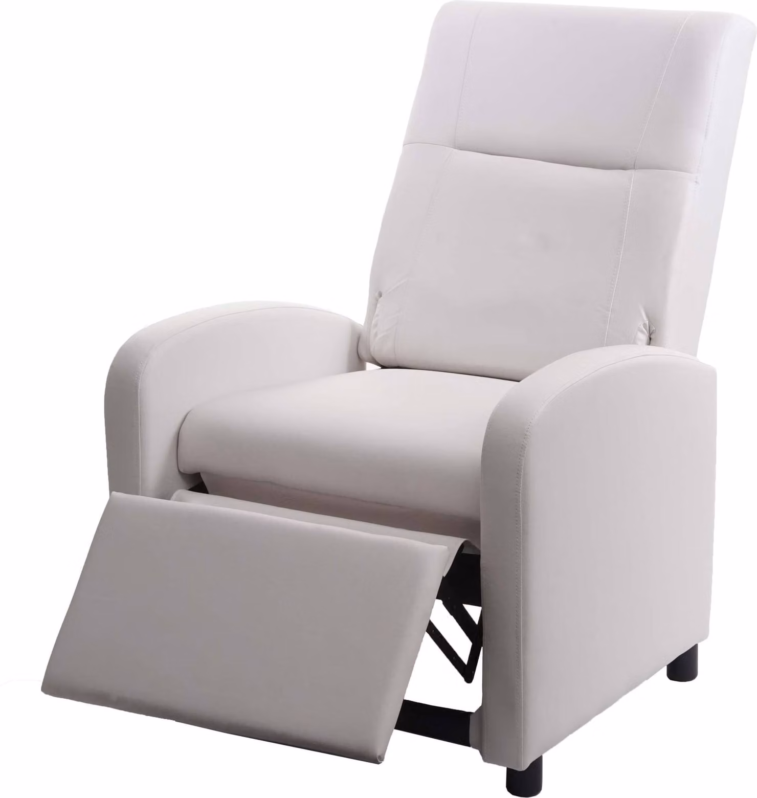 Poltrona TV HWC-H18, poltrona reclinabile in Pelle finta pieghevole 99x70x75cm ~ bianco