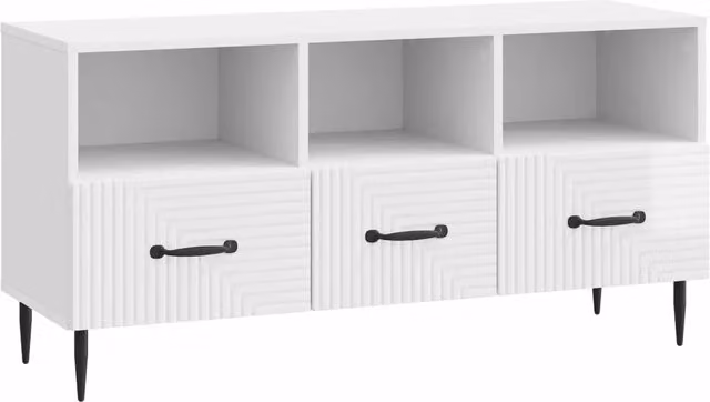 Mobile TV-Credenza per TV Bianco Lucido 102 x 34,5 x 50 cm Legno ingegnerizzato 229652