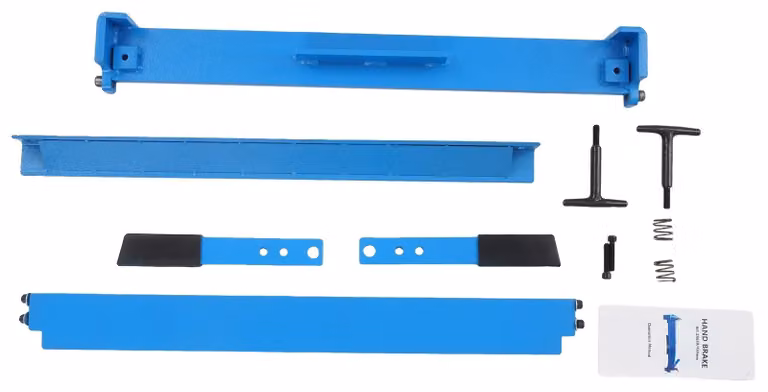 Piegatrice manuale, angolo regolabile da 0 a 120°, con morsa da tavolo integrata, blu