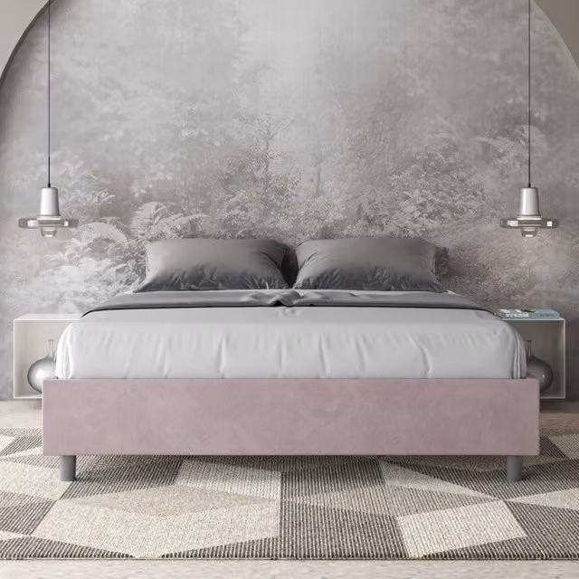 Letto Matrimoniale alla Francese Azelia Ityhome con Contenitore in Microfibra Glicine L/P: 150 x 200 cm – 1