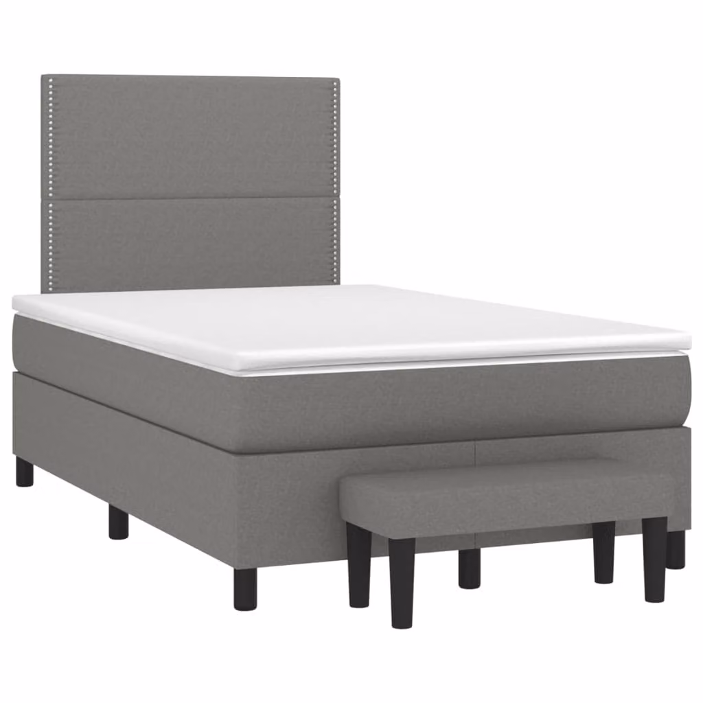 Maison Exclusive - Letto boxspring con materasso grigio scuro 120x190 cm Tessuto