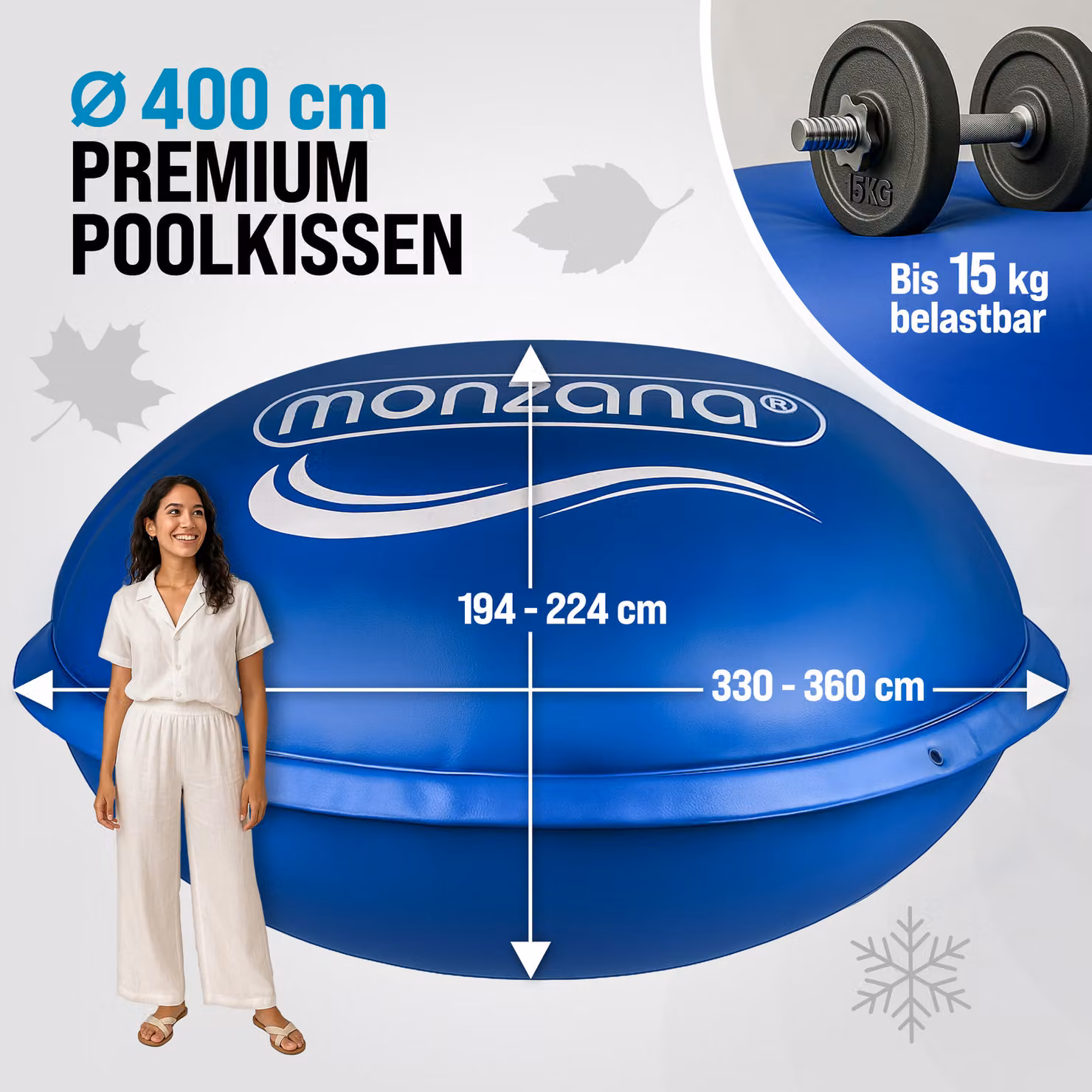 Cuscino per piscina Monzana® rotondo in PVC blu Ø 4 m per la raccolta detriti – 2
