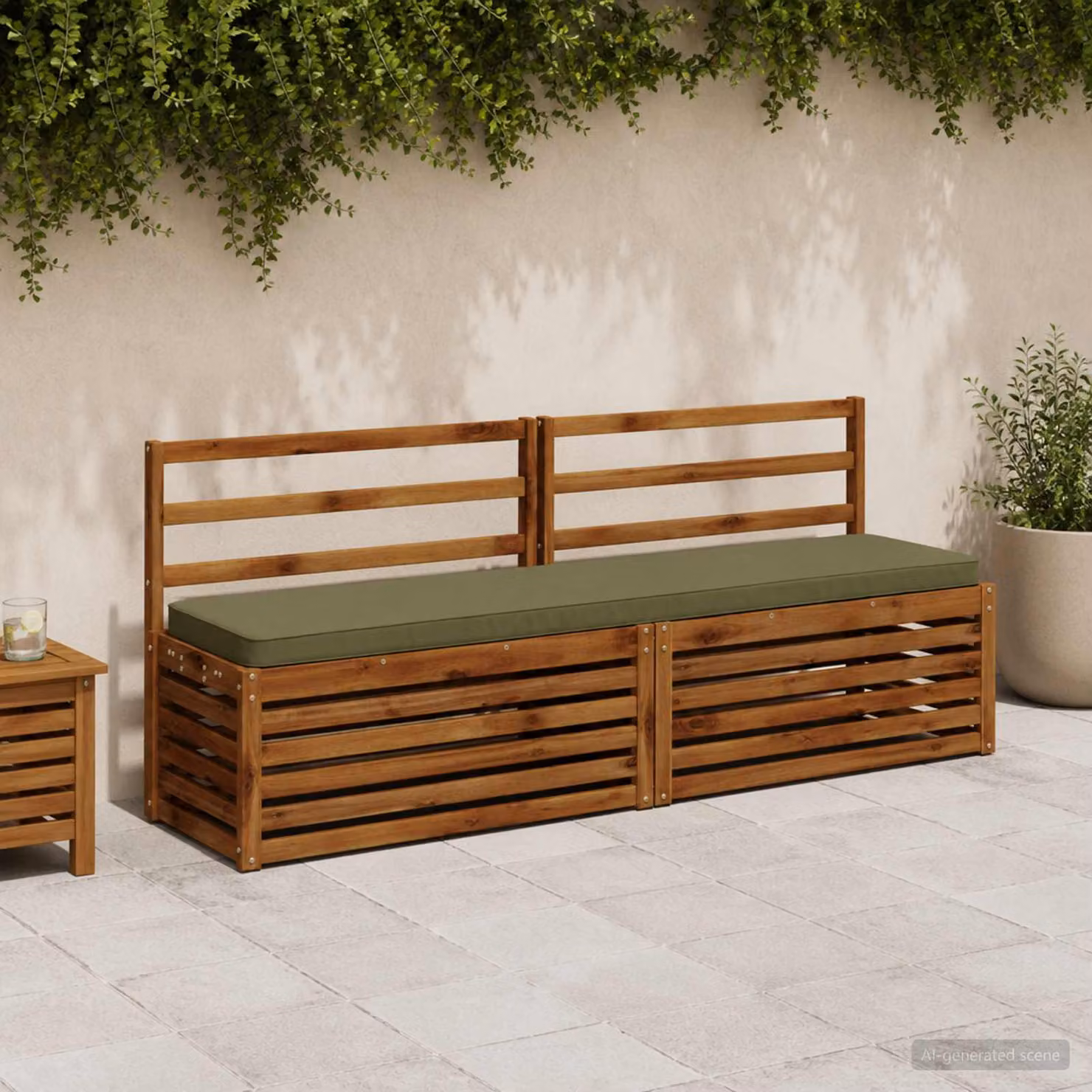 Cuscino per Panchina vidaXL VUGHT Verde in Poliestere con Rivestimento Rimovibile e Resistente ai Raggi UV