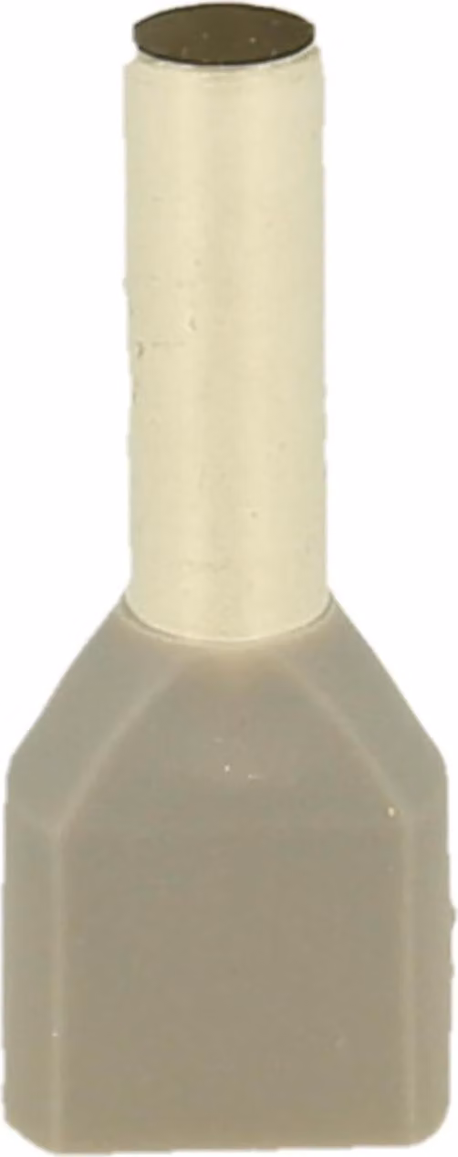 Guaine terminali isolate, serie TWIN, dimensione N, codificate a colori secondo la norma DIN, sezione 2x 4mm², colore grigio - 1 pezzo