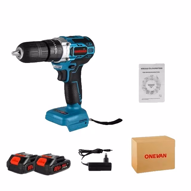 Trapano elettrico, motore brushless, coppia elevata, 2 batterie spina UE
