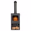 Camino elettrico Adam Bergen XL con fiamma LED e tubo inclinato, 0,9/1,8 kW, antracite