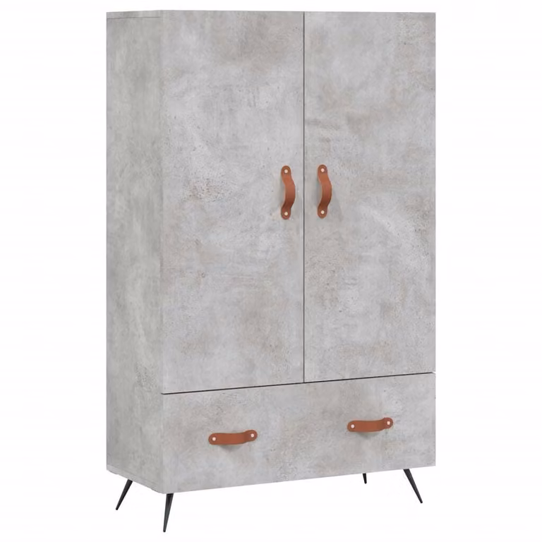 Credenza Grigio Cemento 69,5x31x115 cm in Legno Multistrato