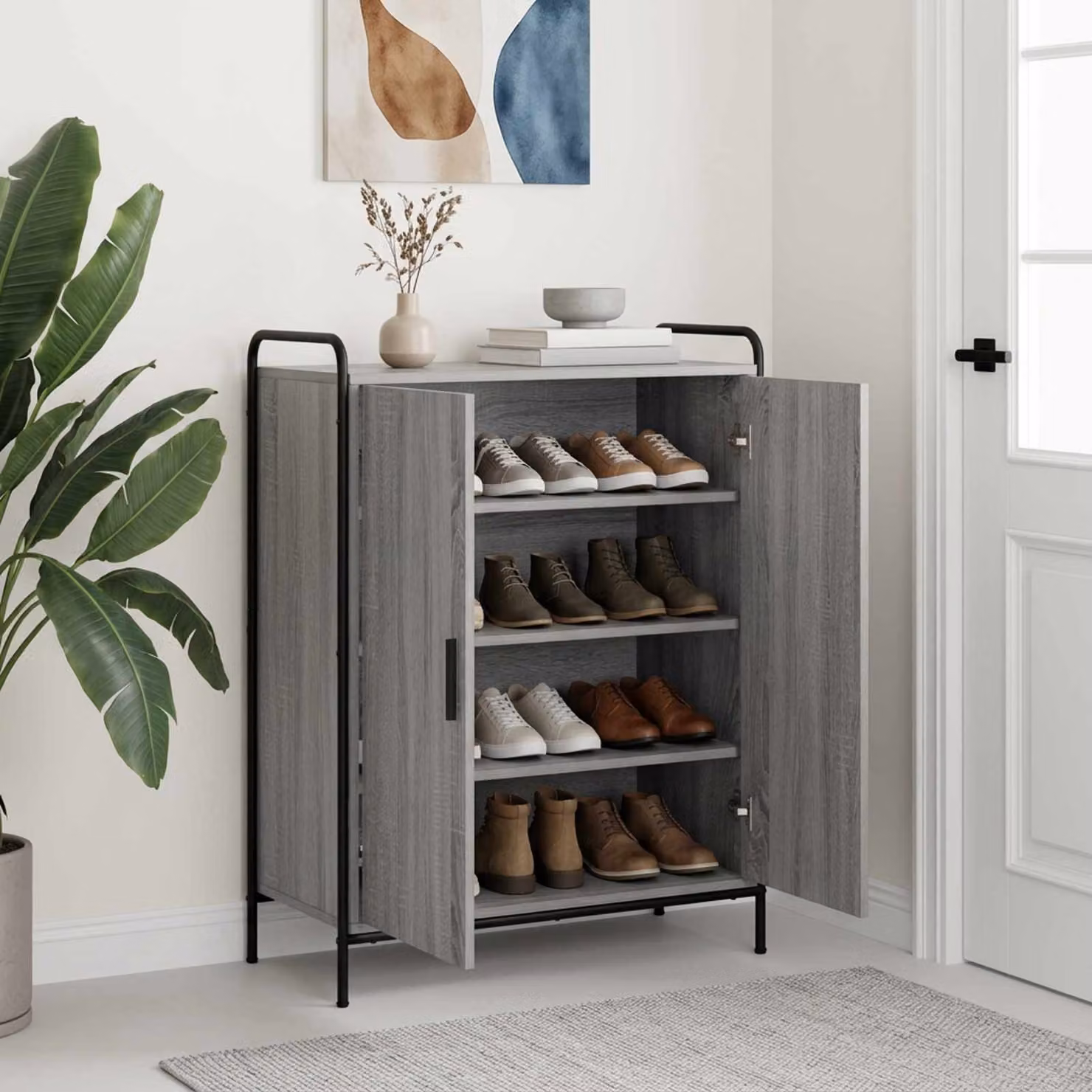 vidaXL Mobile per scarpe 76 x 36,5 x 93 cm Legno ingegnerizzato