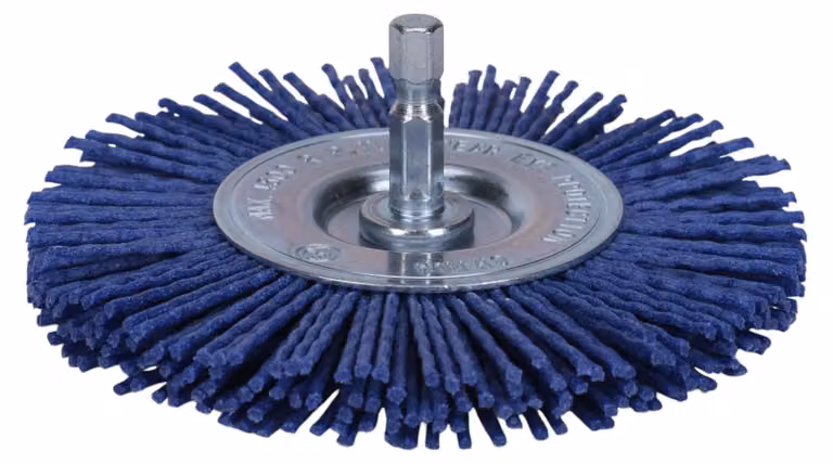 Spazzola abrasiva radiale in nylon, grana fine, 4 pollici, attacco esagonale