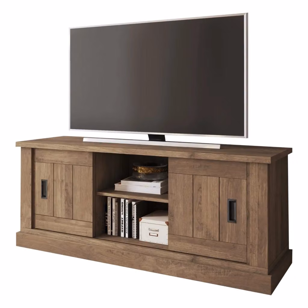 Mobile Porta TV Mesola DMORA con un Ripiano, Marrone Noce, L 45 cm x P 46 cm x H 60 cm – 2