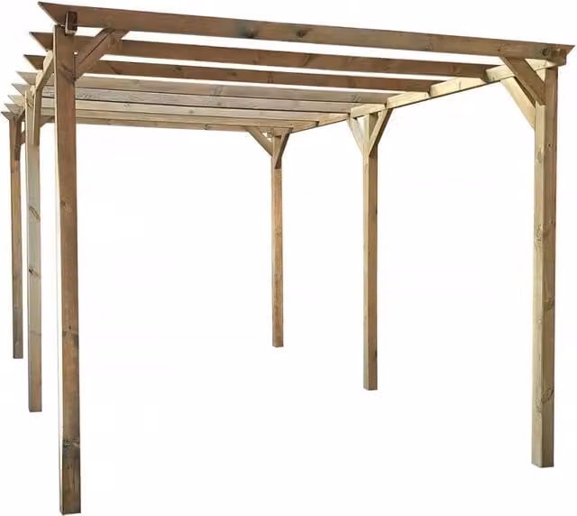 Pensilina carport Solar II HABITAT ET JARDIN in legno marrone L: 500 cm, P: 300 cm, H: 240 cm – 1
