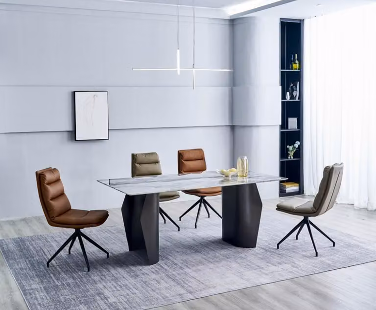 Esszimmer Set Esstisch 6x Stühle Polsterstühle Designer Luxus Möbel