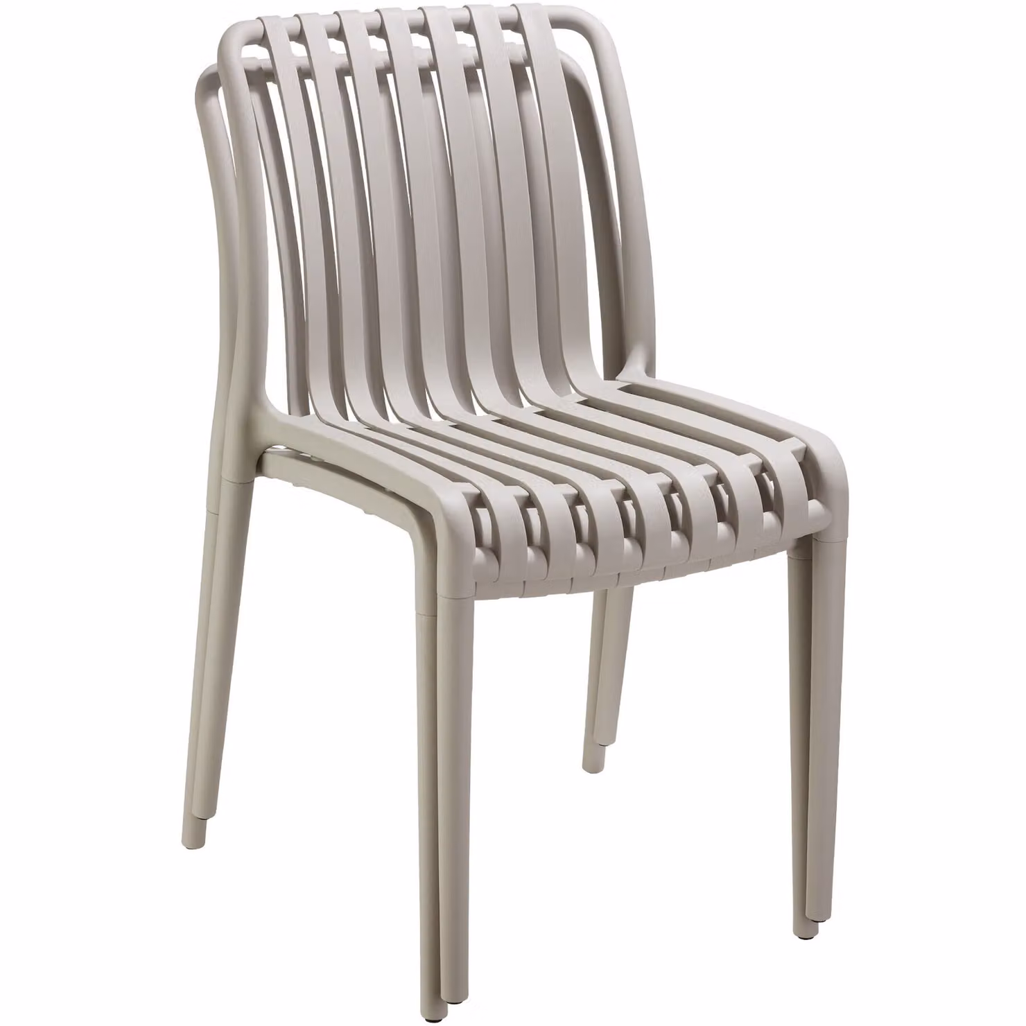 Set di 2 sedie da giardino moderne TecTake GmbH in plastica beige, impilabili e resistenti alle intemperie