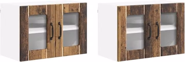 Set di 2 pensili da cucina funzionali design moderno 60 x 31 x 40 cm in legno multistrato legno antico 02_0054001
