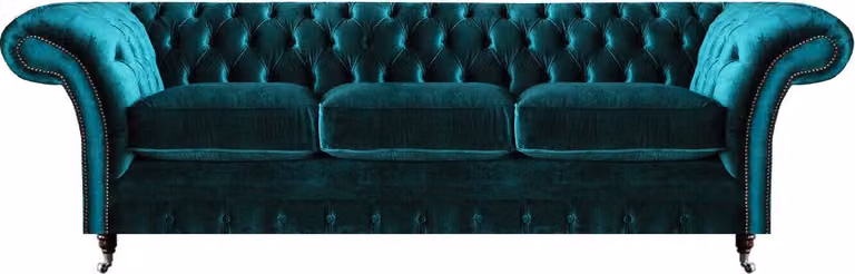 Wohnzimmer Grün Dreisitzer Sofa Couch Textil Möbel Polstersitz Möbel