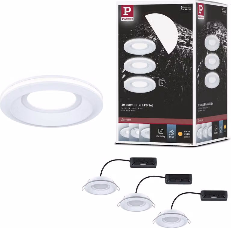 Paulmann Luce da incasso a LED Sormus set di 3