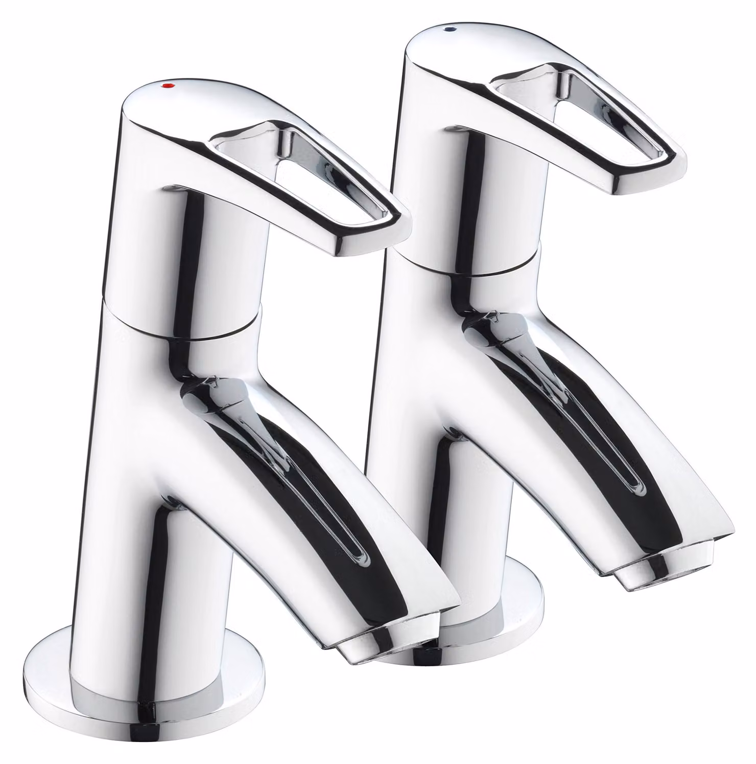 Rubinetto per lavabo, attacco 1/2", modello C, cromato, in ottone, adatto per impianti a bassa pressione