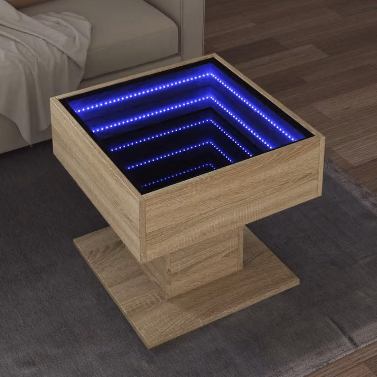 vidaXL Tavolino da salotto moderno in legno color rovere, L 50 x P 50 x H 45 cm
