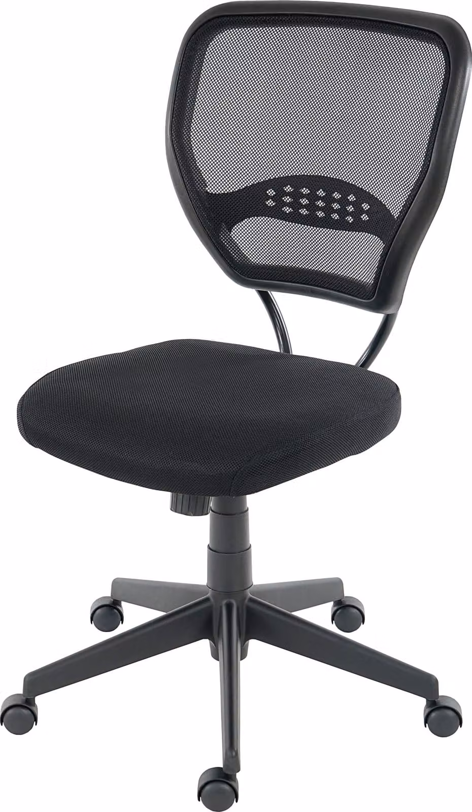 Sedia professionale per ufficio Seattle, poltrona girevole per dirigenti, portata 150 kg, tessuto/tessuto ~ nero senza braccioli