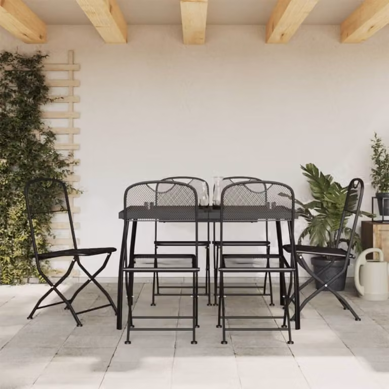 Maison Exclusive - Set da pranzo da giardino a 7 pezzi, antracite, con struttura a traliccio