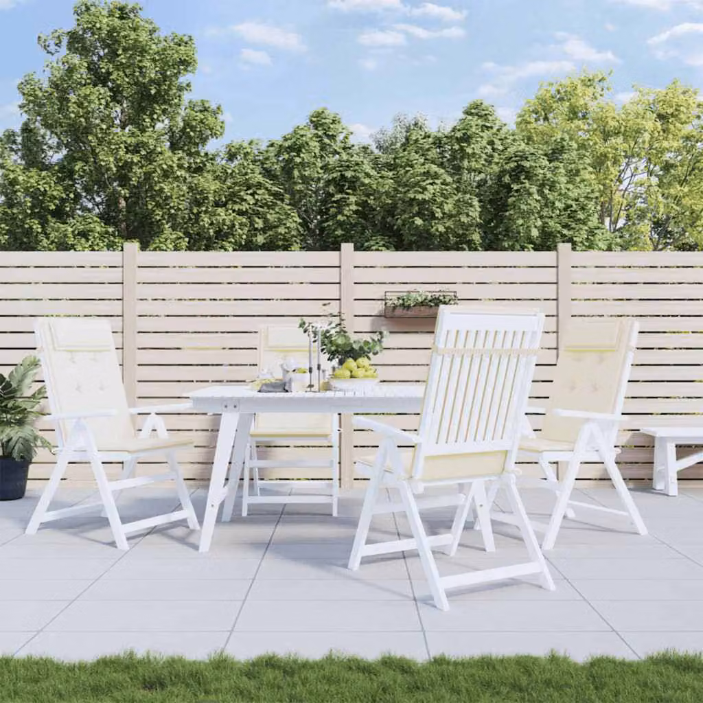 Set di 4 cuscini per sedia con schienale alto vidaXL in tessuto Oxford beige, traspiranti e idrorepellenti