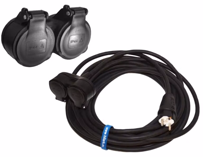 Cavo di prolunga OnPD H07RN-F 3G1,5 mm con distributore multiplo e 2 prese da 10 metri