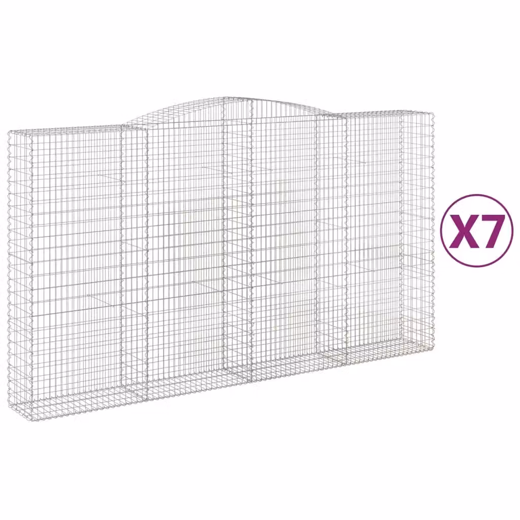 Set di 7 Cesti Gabbioni ad Arco Videx in Acciaio Zincato Argento L: 400 cm, P: 50 cm, H: 220/240 cm – 2