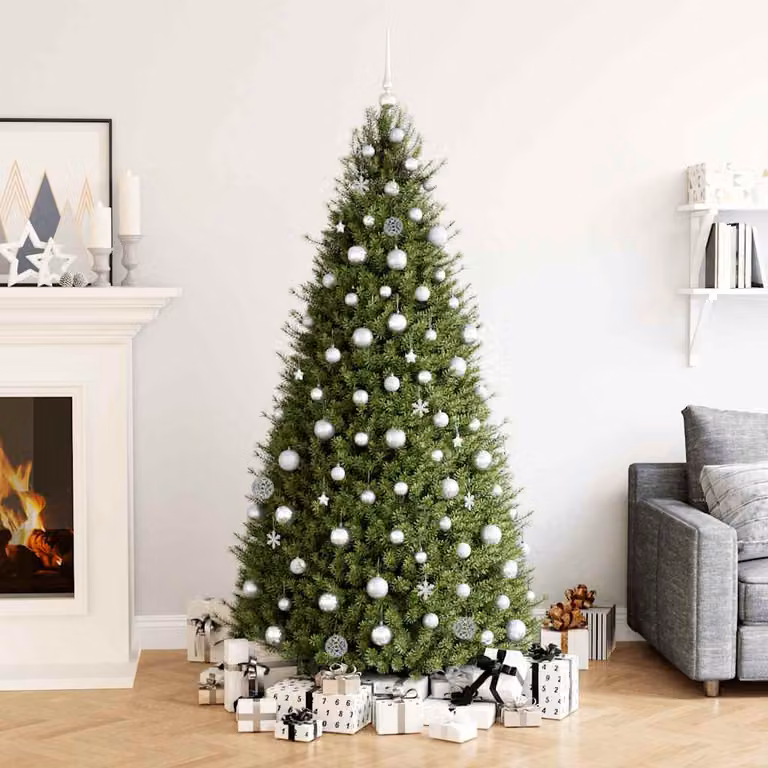 Set di 111 decorazioni natalizie vidaXL argento in polistirene con palline, stelle e fiocchi di neve