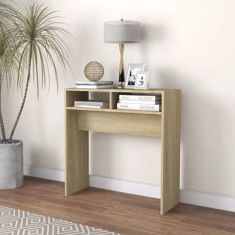 vidaXL Tavolino Consolle Moderno in Legno Rovere, L 78 cm x P 30 cm x H 80 cm