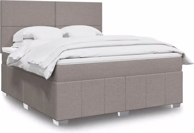 Letto Ibrido vidaXL con Materasso a Molle e Schiuma, Colore Beige e Grigio, L/P: 180 x 200 cm