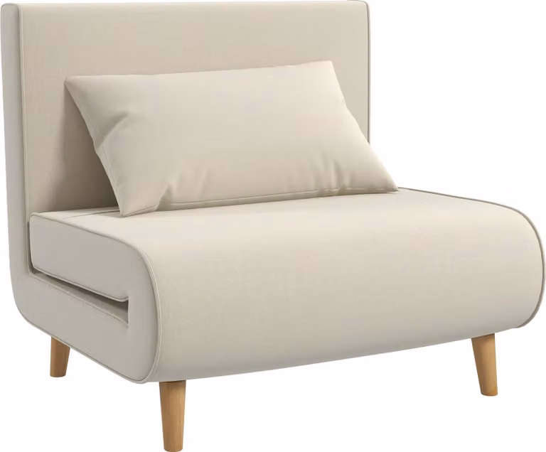 Fortuna Lai Divano letto Divano singolo Divano pieghevole con schienale regolabile, stile nordico, imitazione lino per soggiorno e camera degli ospiti