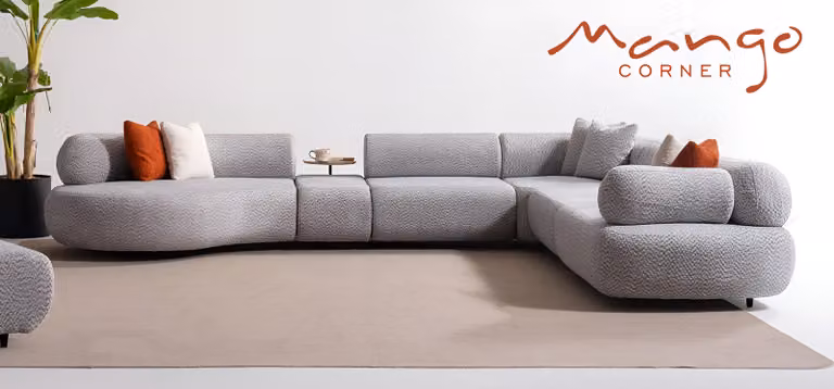 Graues Ecksofa in L-Form – Stoffsofa Polstermöbel für Ihr Wohnzimmer