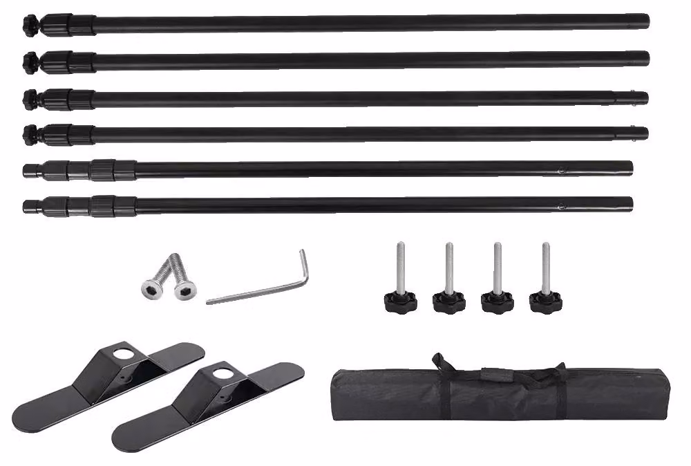 Struttura di supporto, trave trasversale regolabile, design portatile, dimensioni 2,4 x 3 metri, dimensioni 2,4 x 3 metri