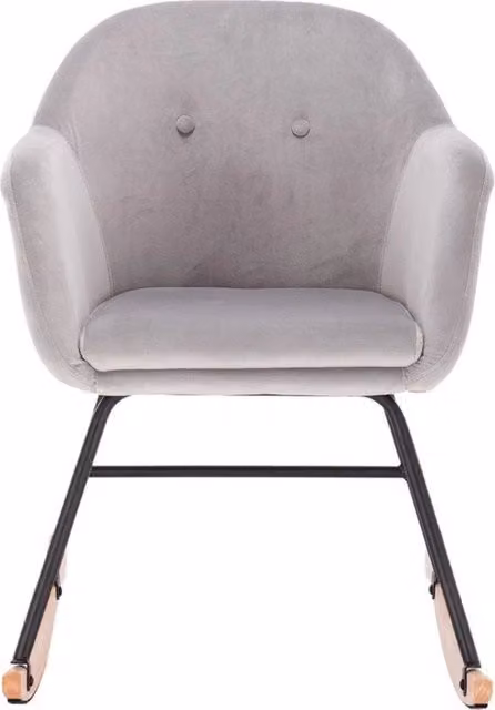 Sedia oscillante in velluto lussuoso - morbida e rilassante - finitura elegante - ideale per l'interni - grigio chiaro - 80x48x69 cm