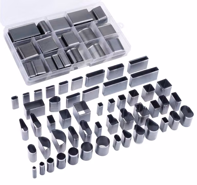 Set di strumenti per forare la pelle, 52 pezzi, con diverse forme, inclusi punzoni