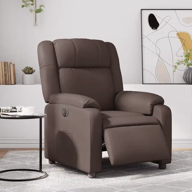 Divano Sedia-Poltrona Reclinabile Elettrica Marrone in Similpelle 251577