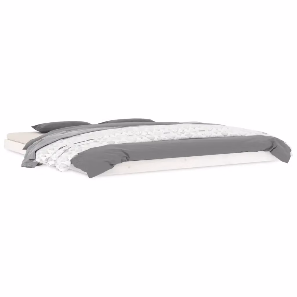 Giroletto vidaXL in legno massello di pino bianco con doghe piatte per adulti L/P/H: 203.5 x 180 x 184 cm – 2