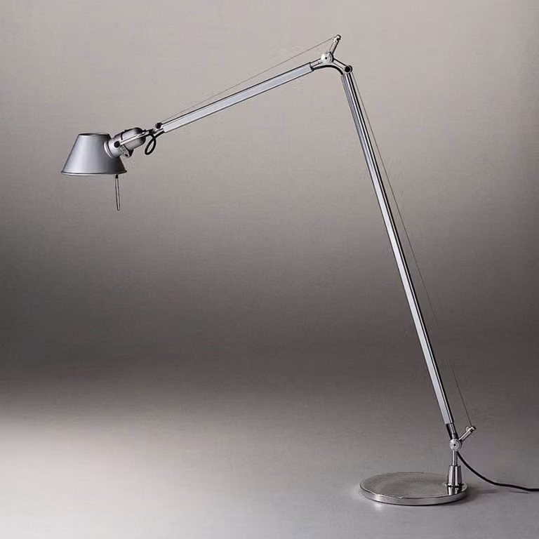 Artemide Lampada da terra di design Tolomeo Reading, dimmerabile, Alluminio / Grigio / Zincato, Soggiorno / Sala da pranzo, Alluminio, Design, Lampada da terra