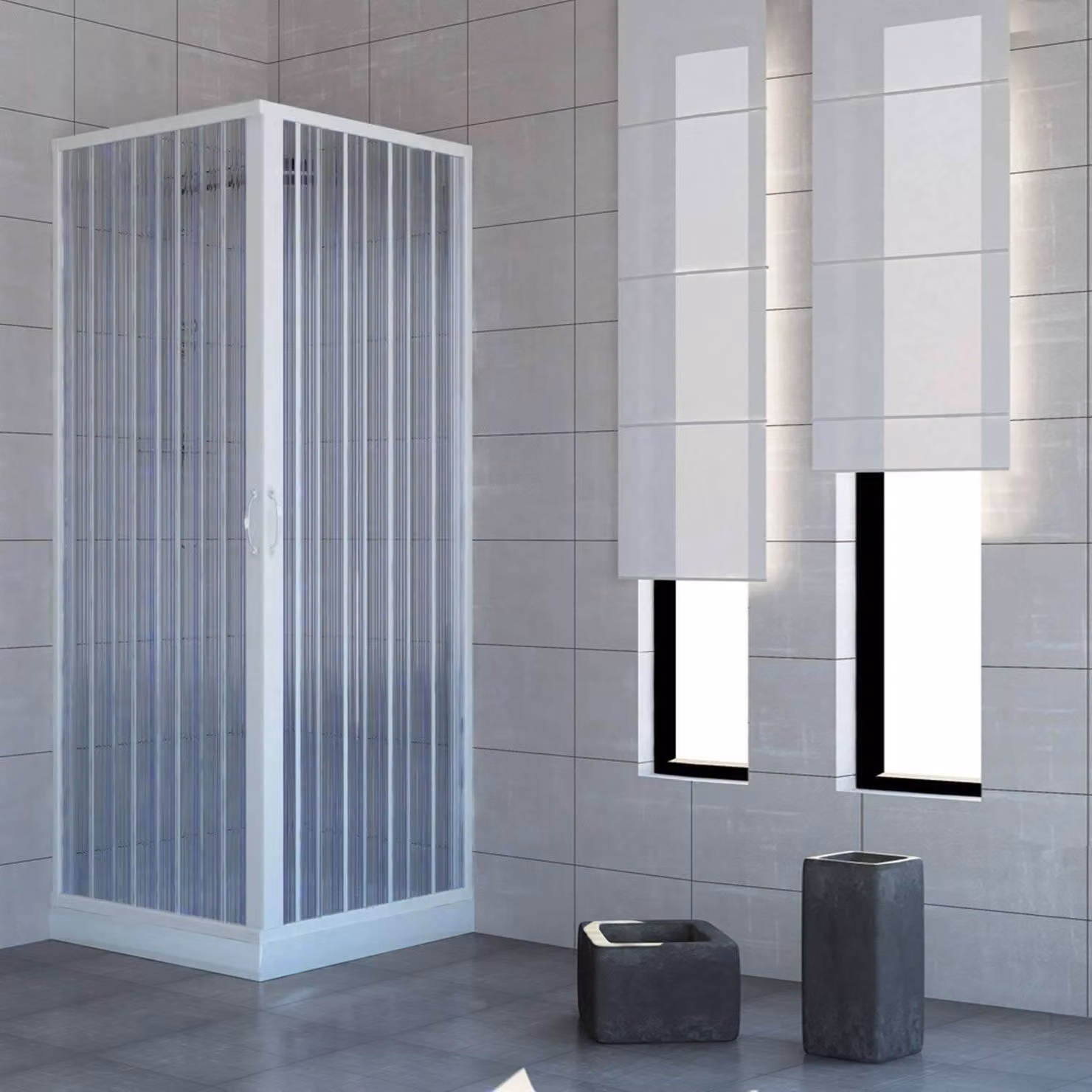 Box doccia Acquario 80x90cm a soffietto apertura angolare