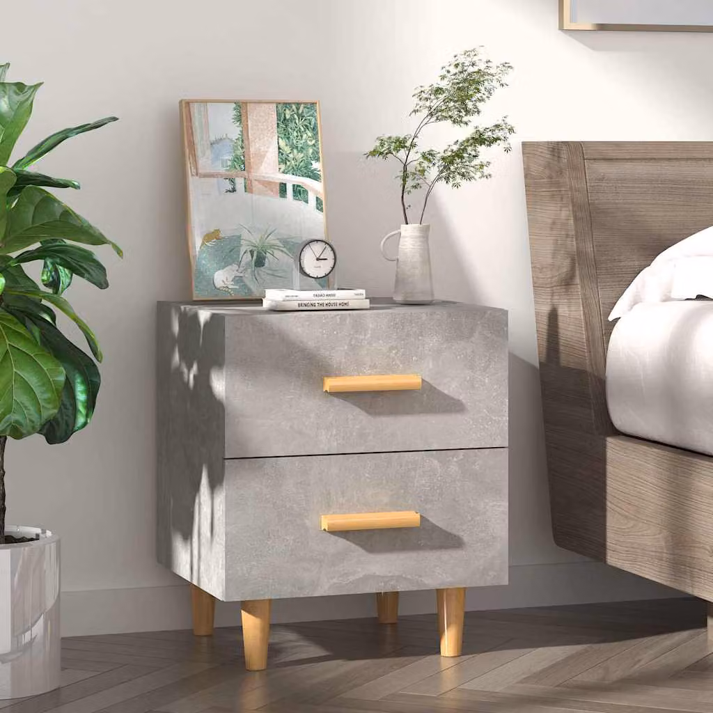 vidaXL Comodino in Stile Scandinavo Grigio L: 40 cm, P: 35 cm, H: 47,5 cm