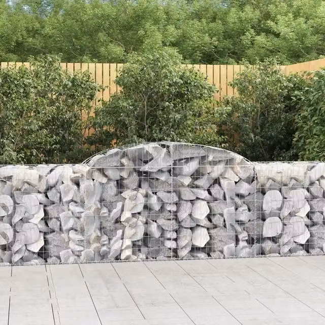 Cesti Gabbioni ad Arco 6 pz 300x50x80/100 cm Ferro Zincato 3146687