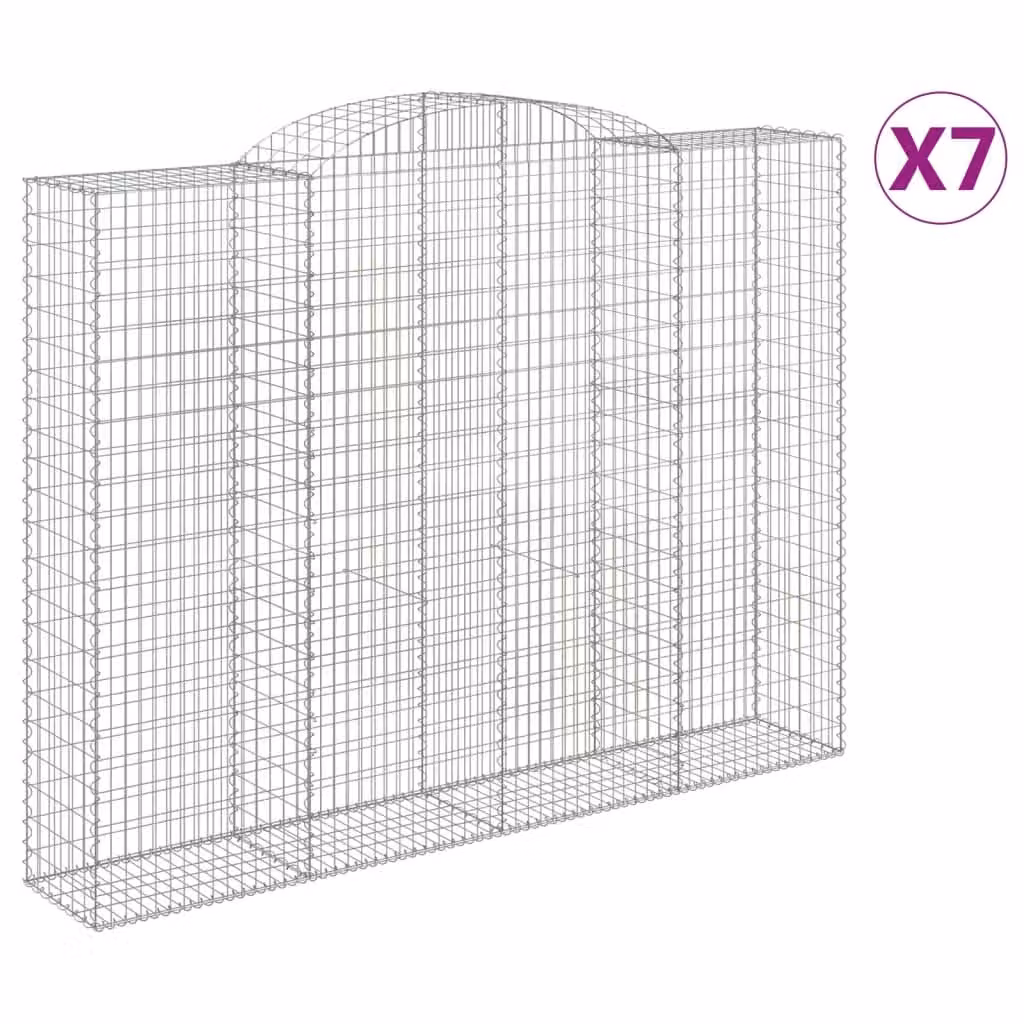 Cesti Gabbioni ad Arco 7 pz 300x50x220/240 cm Ferro Zincato