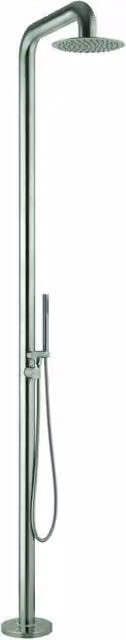 Colonna doccia da esterno Cheonda in acciaio inox 316 color argento con soffione Ø 250 mm, H 184 cm x L 26 cm x P 19 cm