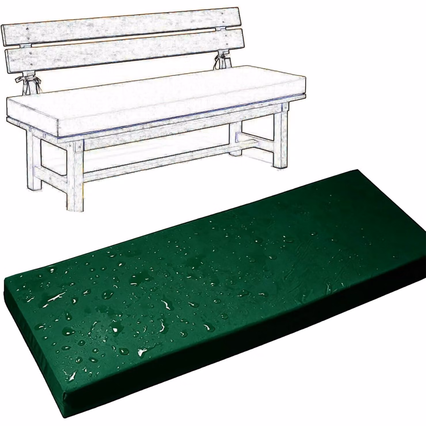 Cuscino per esterno, adatto a divani, dimensioni 65x45 cm, con fodera removibile