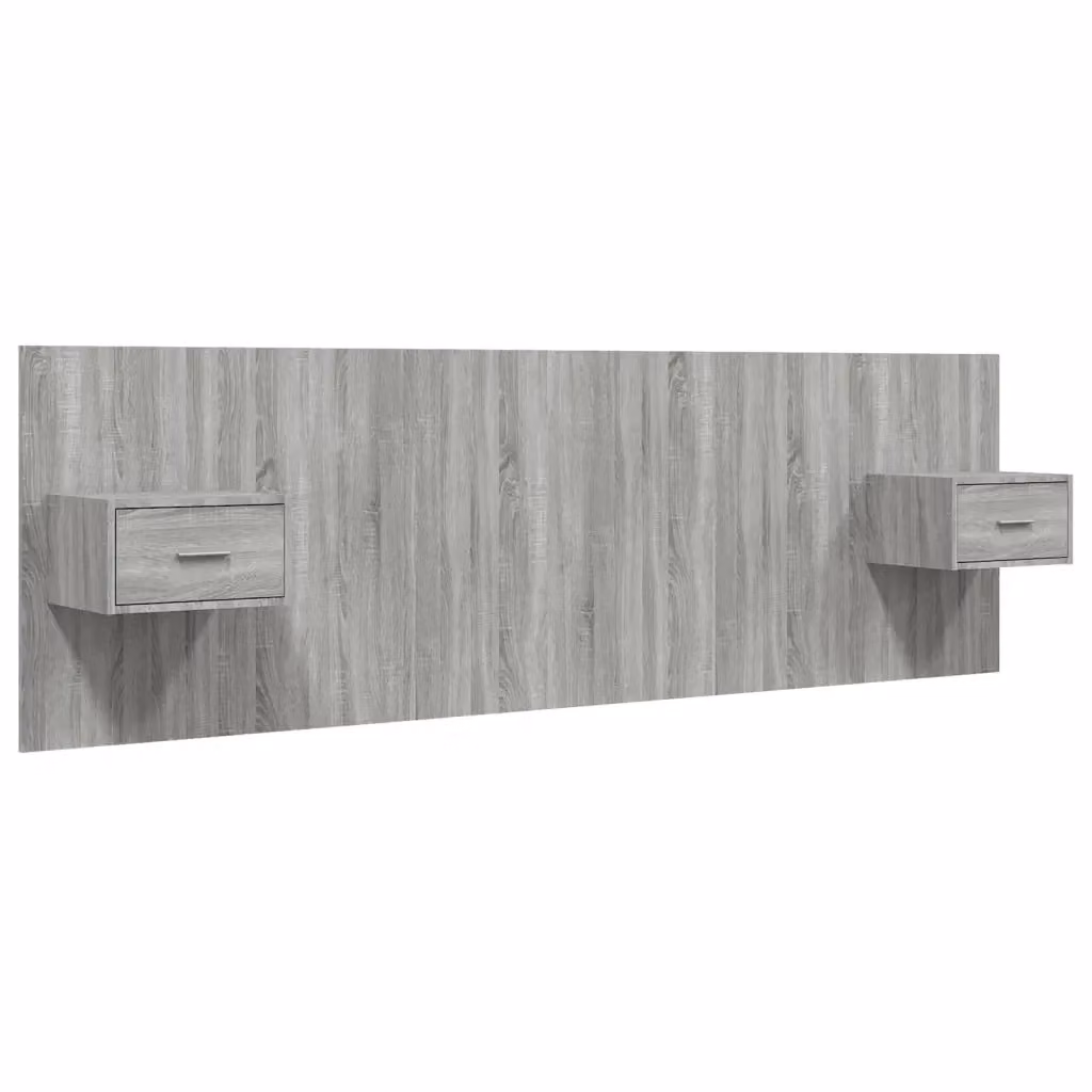 Testiera Letto con Comodini Integrati vidaXL in Legno Multistrato Grigio – 2