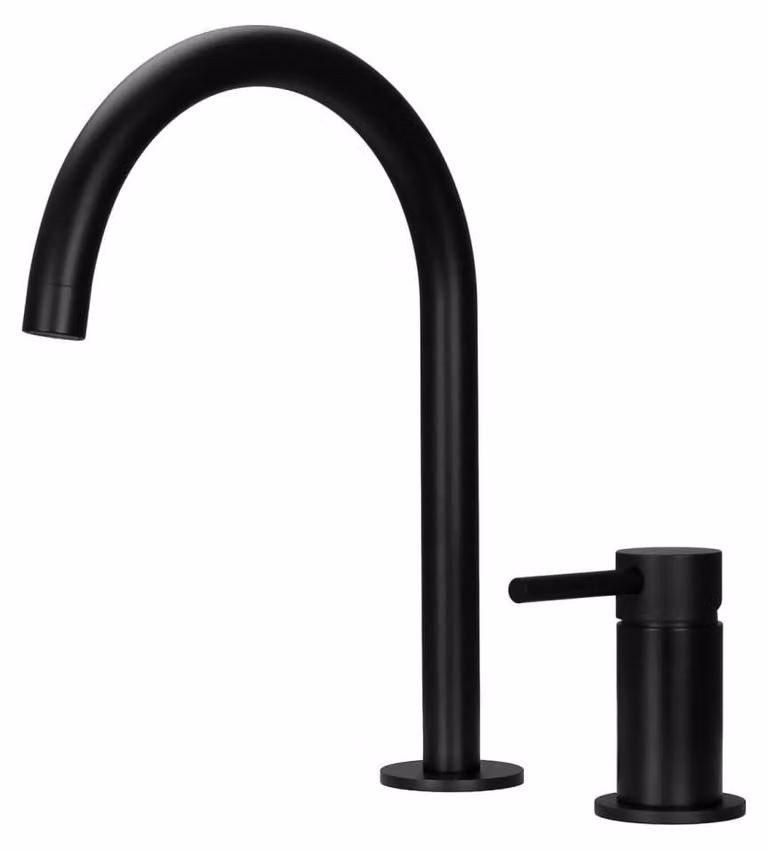 Miscelatore da cucina nero con bocchetta rotonda, modello PLX2HR-10 Pure.Sink